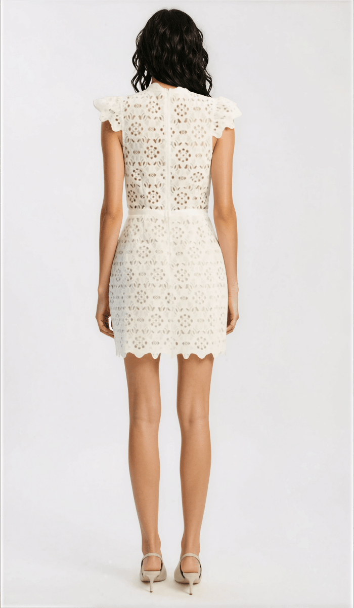 Rowen Hourglass Lace Dress – Orchid White Rowen Hourglass Lace Dress – Orchid White