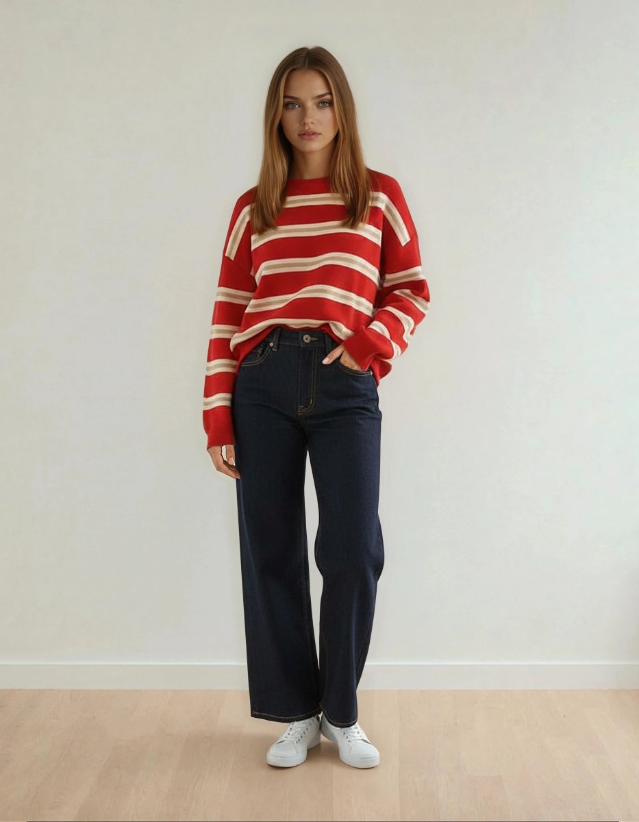 Cassian Sweater – Cherry/Sand/Eggshell Cassian Sweater – Cherry/Sand/Eggshell