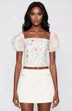 Sheyla Floral Printed Top – Summer White (Final Sale) Sheyla Floral Printed Top – Summer White (Final Sale)