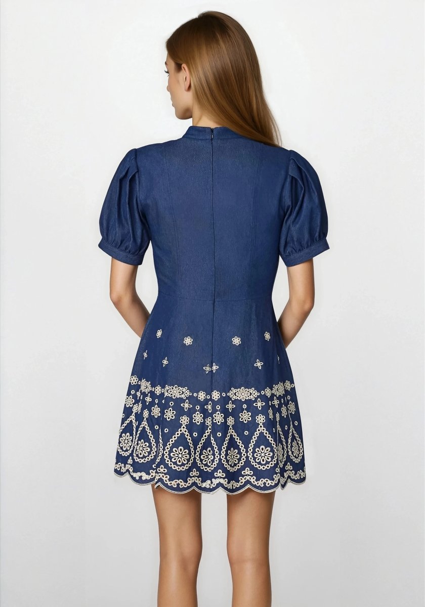 Ellena Dress – Denim/Ivory Ellena Dress – Denim/Ivory