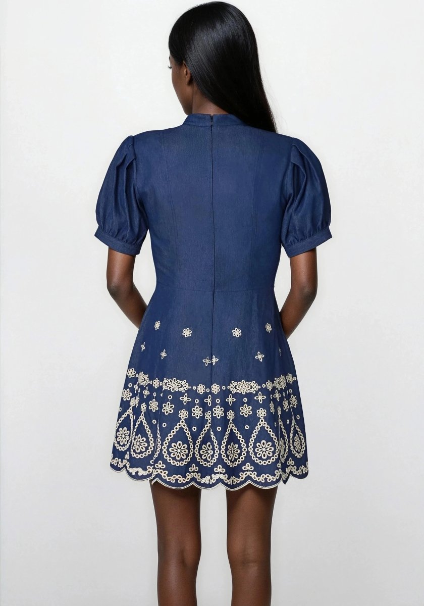 Ellena Dress – Denim/Ivory Ellena Dress – Denim/Ivory