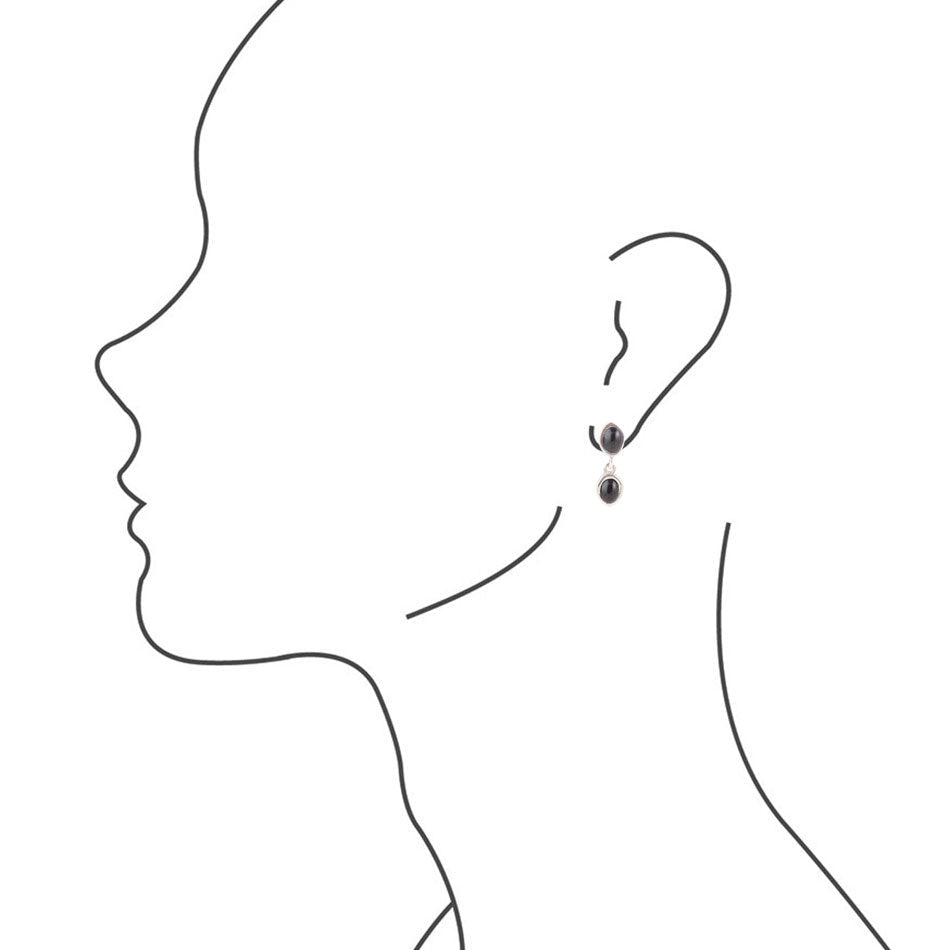 Sterling Silver Black Onyx Drop Earrings Sterling Silver Black Onyx Drop Earrings