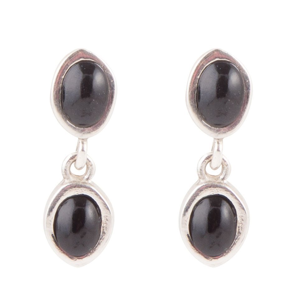 Sterling Silver Black Onyx Drop Earrings Sterling Silver Black Onyx Drop Earrings