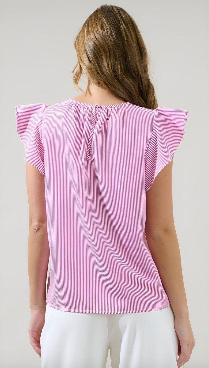Sugarlips - Hermas Striped Ruffle Top (Final Sale) - Encompass Boutique