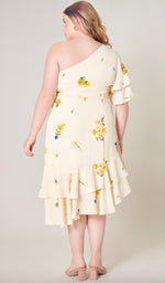 Sugarlips - Melba Floral One Shoulder Asymmetrical Dress - Plus Size (Final Sale) - Encompass Boutique