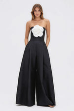 Taffeta Bloom Jumpsuit – Black Taffeta Bloom Jumpsuit – Black