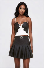Taffeta Bloom Mini Skirt – Black - XO, Tina Taffeta Bloom Mini Skirt – Black - XO, Tina