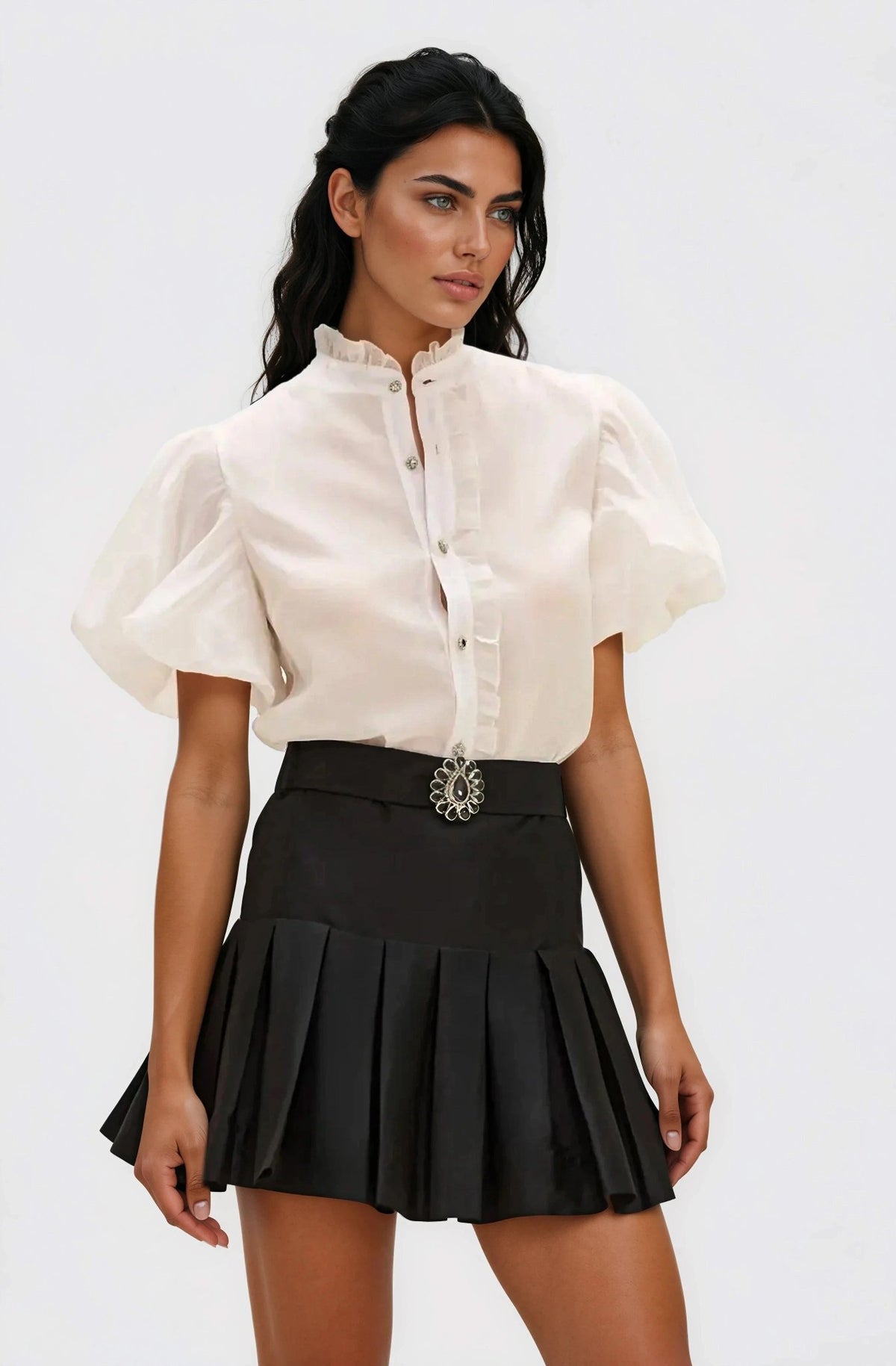 Taffeta Bloom Shirt – Off White Taffeta Bloom Shirt – Off White