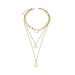 Triple Layered Gold Coin Necklace Fashion Layered Pendant Triple Layered Gold Coin Necklace Fashion Layered Pendant