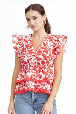 Adelyn Rae - Sena Ruffled Peplum Top (Final Sale) - Encompass Boutique