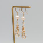 14K Gold Filled Pearl Drop Earrings For Women Bridal
