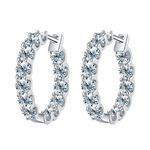 2.6ct D Moissanite 925 Sterling Silver Huggie Hoop Earrings for Women Wedding