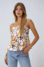Colleen Peplum Top - Multicolor