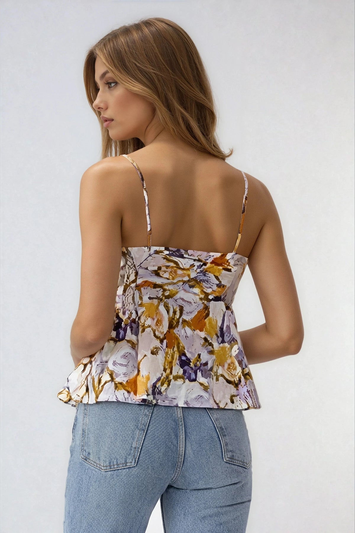 Colleen Peplum Top - Multicolor
