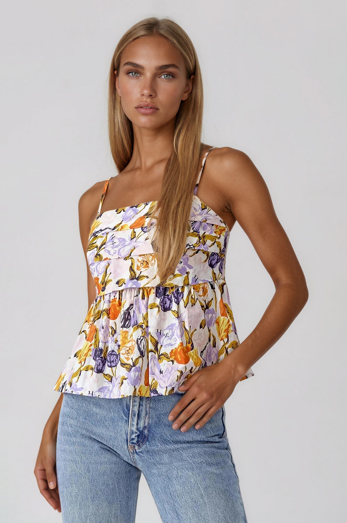 Colleen Peplum Top - Multicolor (Final Sale)