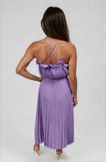 Eileen Pleaded Slip Midi Dress - Lavender (Final Sale)
