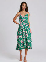 Inez Tiered Maxi Dress - Green Purple (Final Sale)