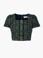 Lauren Tweed Cropped Top - Navy Tweed (Final Sale)