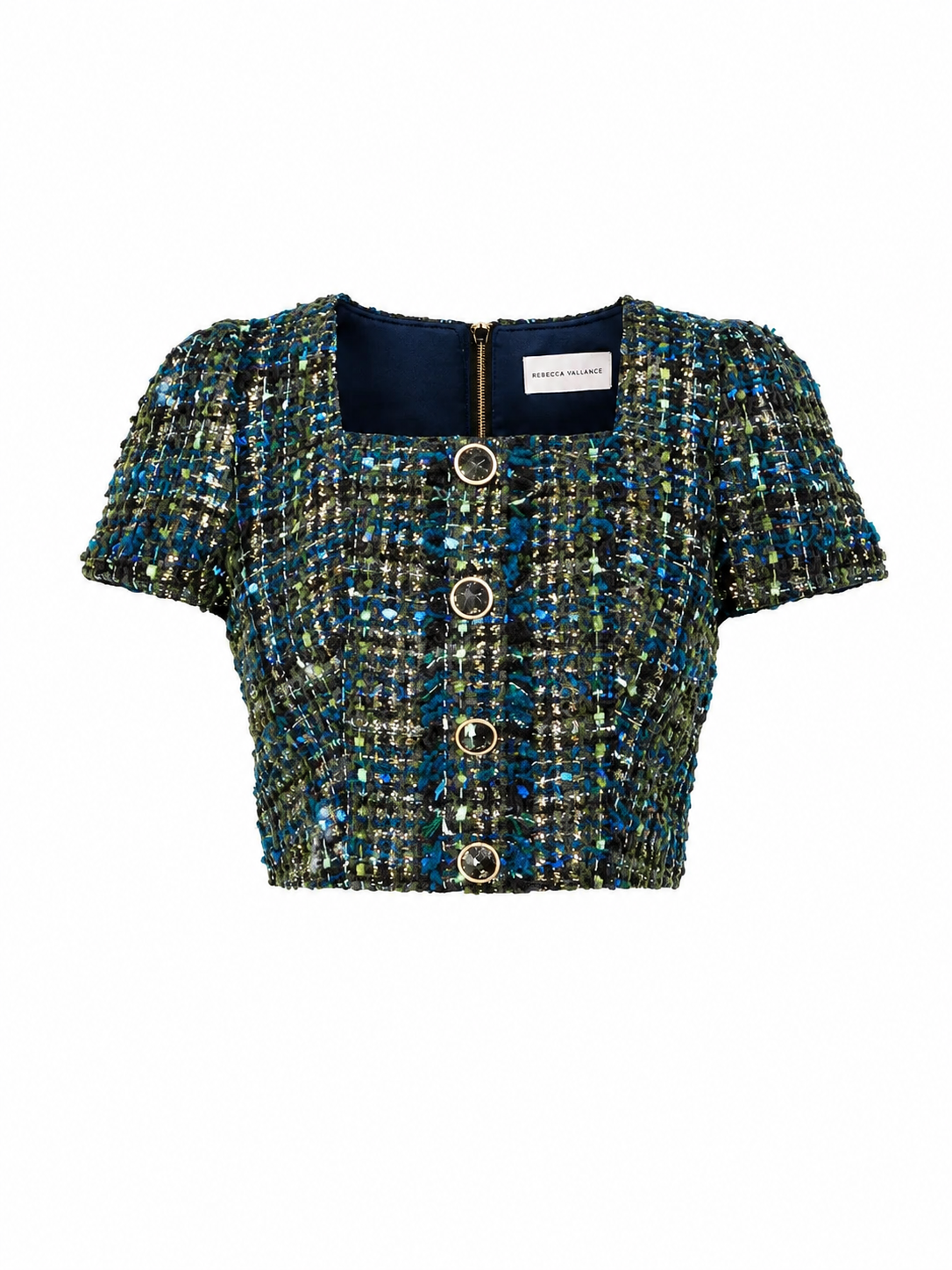 Lauren Tweed Cropped Top - Navy Tweed (Final Sale)