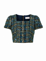 Lauren Tweed Cropped Top - Navy Tweed (Final Sale)