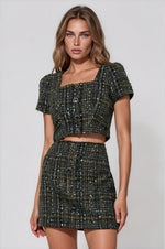Lauren Tweed Cropped Top - Navy Tweed (Final Sale)