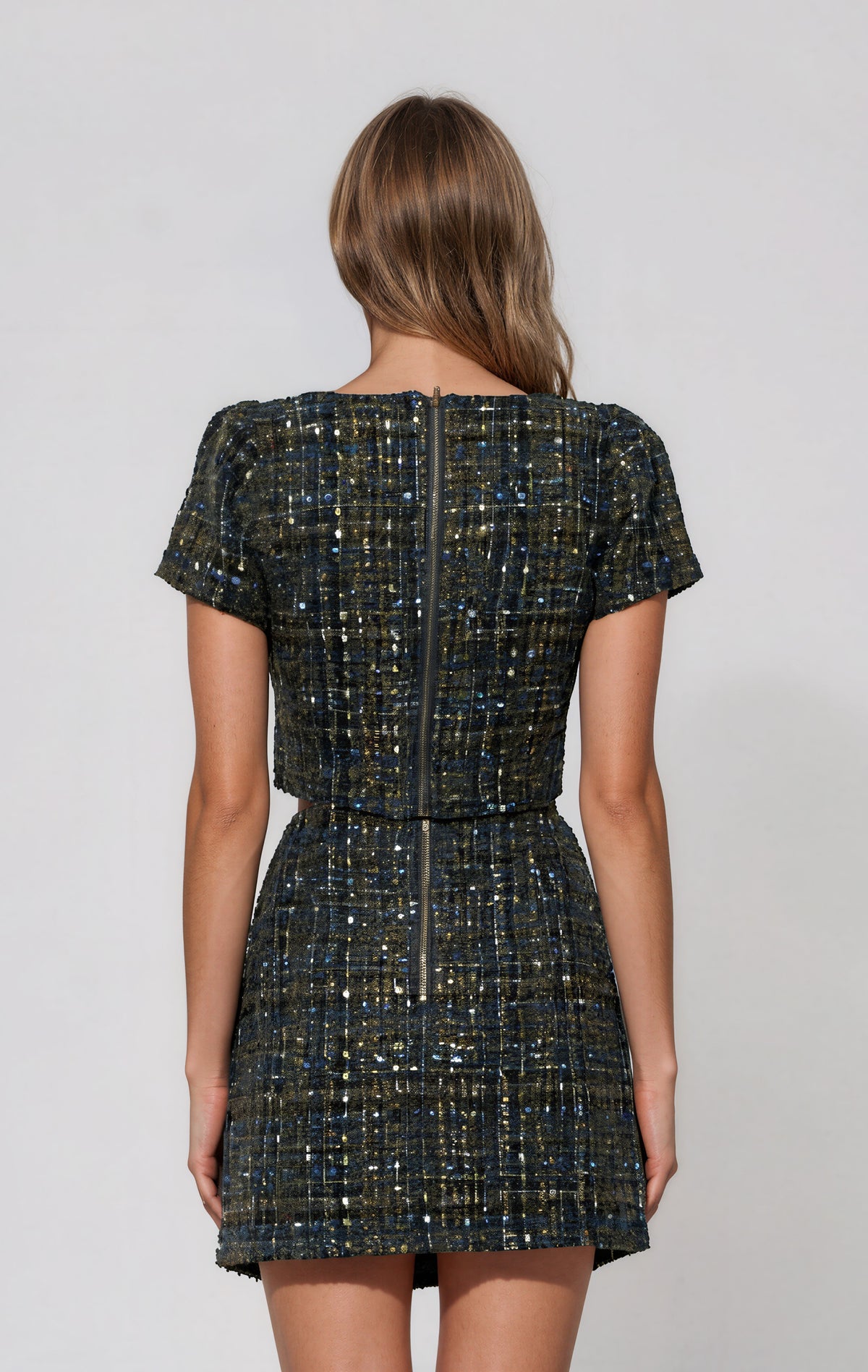 Lauren Tweed Cropped Top - Navy Tweed (Final Sale)