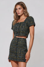 Lauren Tweed Cropped Top - Navy Tweed (Final Sale)