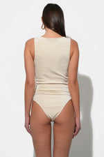 Misha Cowl Neck Knit Bodysuit - Oyster White (Final Sale)