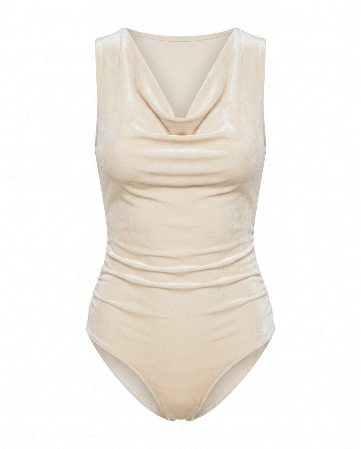 Misha Cowl Neck Knit Bodysuit - Oyster White (Final Sale)