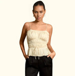 Shawna Pleated Cami Top - Ivory (Final Sale)