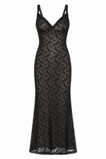 Alegra Stretch Lace Midi Dress – Black (Final Sale)