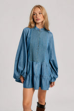 Antonia Chambray Mini Dress - Vintage