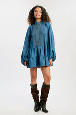 Antonia Chambray Mini Dress - Vintage