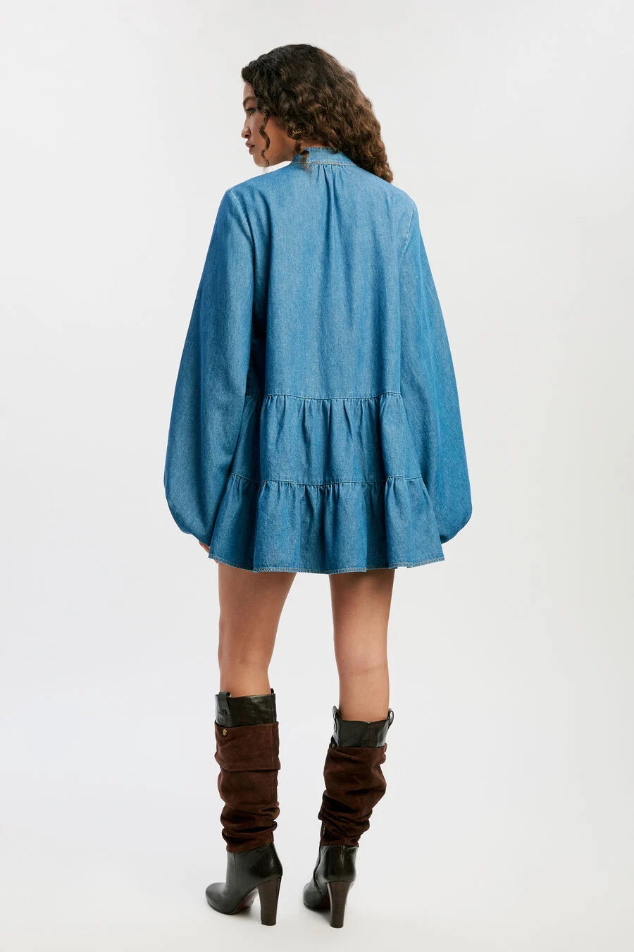 Antonia Chambray Mini Dress - Vintage