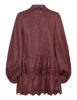 Antonia Lace Trim Mini Dress - Chestnut