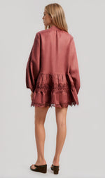 Antonia Lace Trim Mini Dress - Chestnut