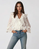 Frill Embroidered Blouse – Orchid White