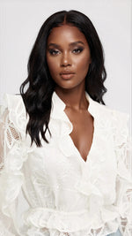 Frill Embroidered Blouse – Orchid White