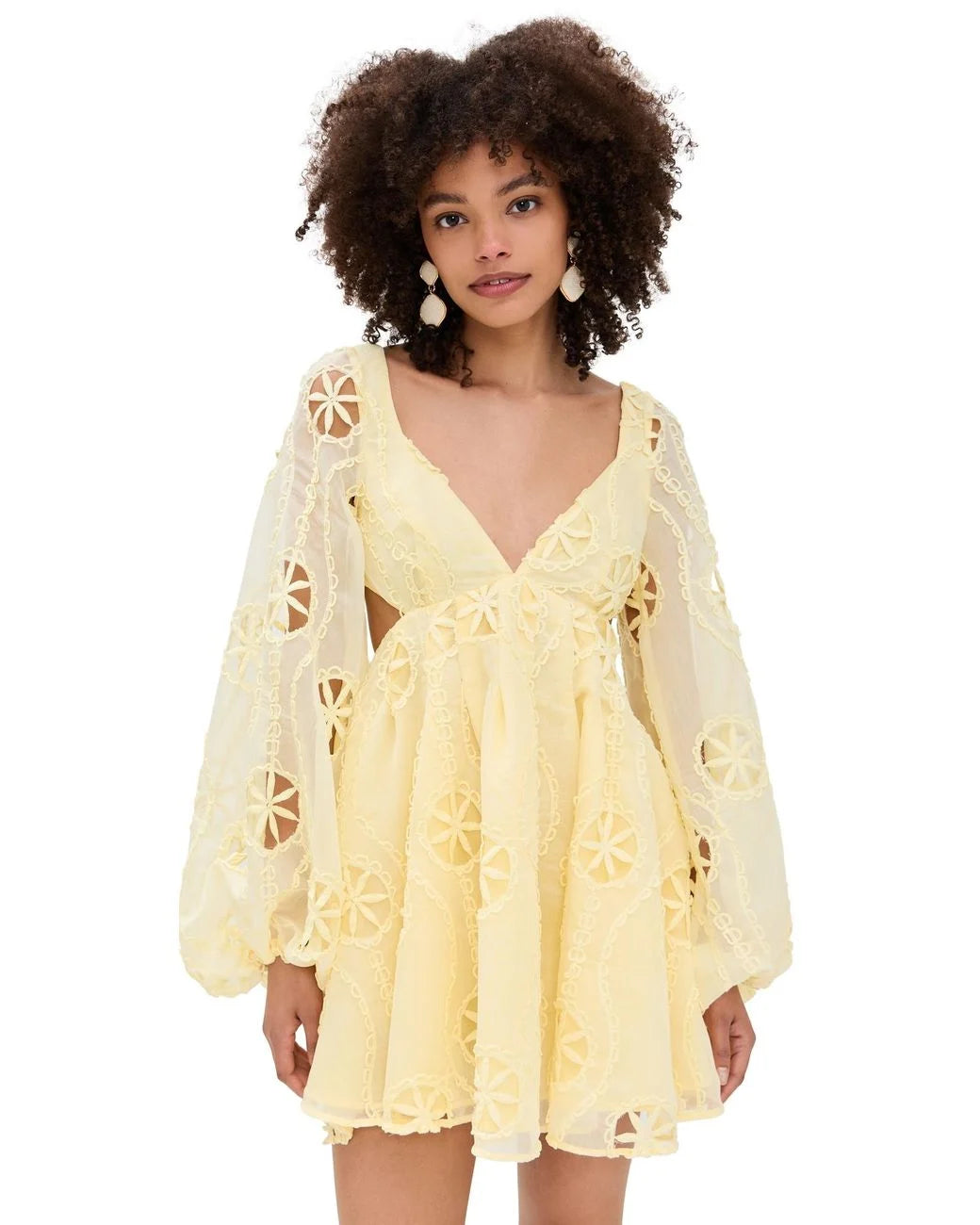 Jovie Babydoll Mini Dress - Lemon (Final Sale)