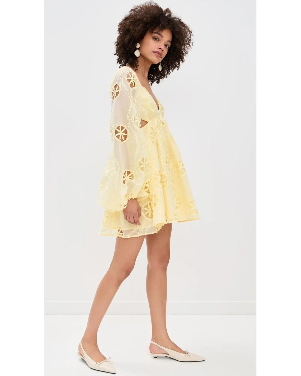 Jovie Babydoll Mini Dress - Lemon (Final Sale)