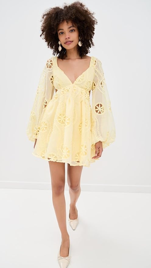 Jovie Babydoll Mini Dress - Lemon (Final Sale)