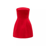 Karoline Hourglass Mini Dress – Deep Red (Final Sale)