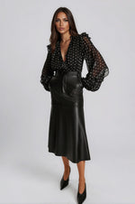 Kindra Vegan Leather Skirt – Black (Final Sale)