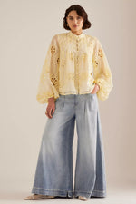 Libbie Lace Blouse – Lemon (Final Sale)