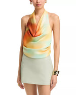 Monet Halter Cowl Neck Top - Sunrise