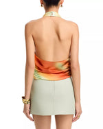 Monet Halter Cowl Neck Top - Sunrise