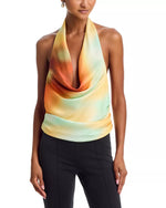 Monet Halter Cowl Neck Top - Sunrise