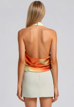 Monet Halter Cowl Neck Top - Sunrise