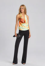 Monet Halter Cowl Neck Top - Sunrise