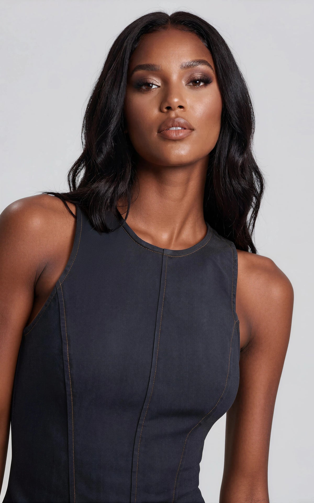 Palmer Denim Mini Dress - Dark Denim (Final Sale)